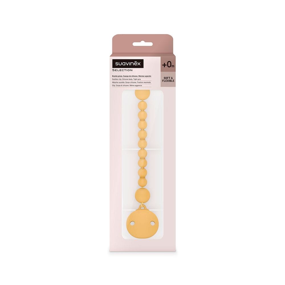 Suavinex Accesorios bebé Porta Chupete de Silicona Mostaza 401520