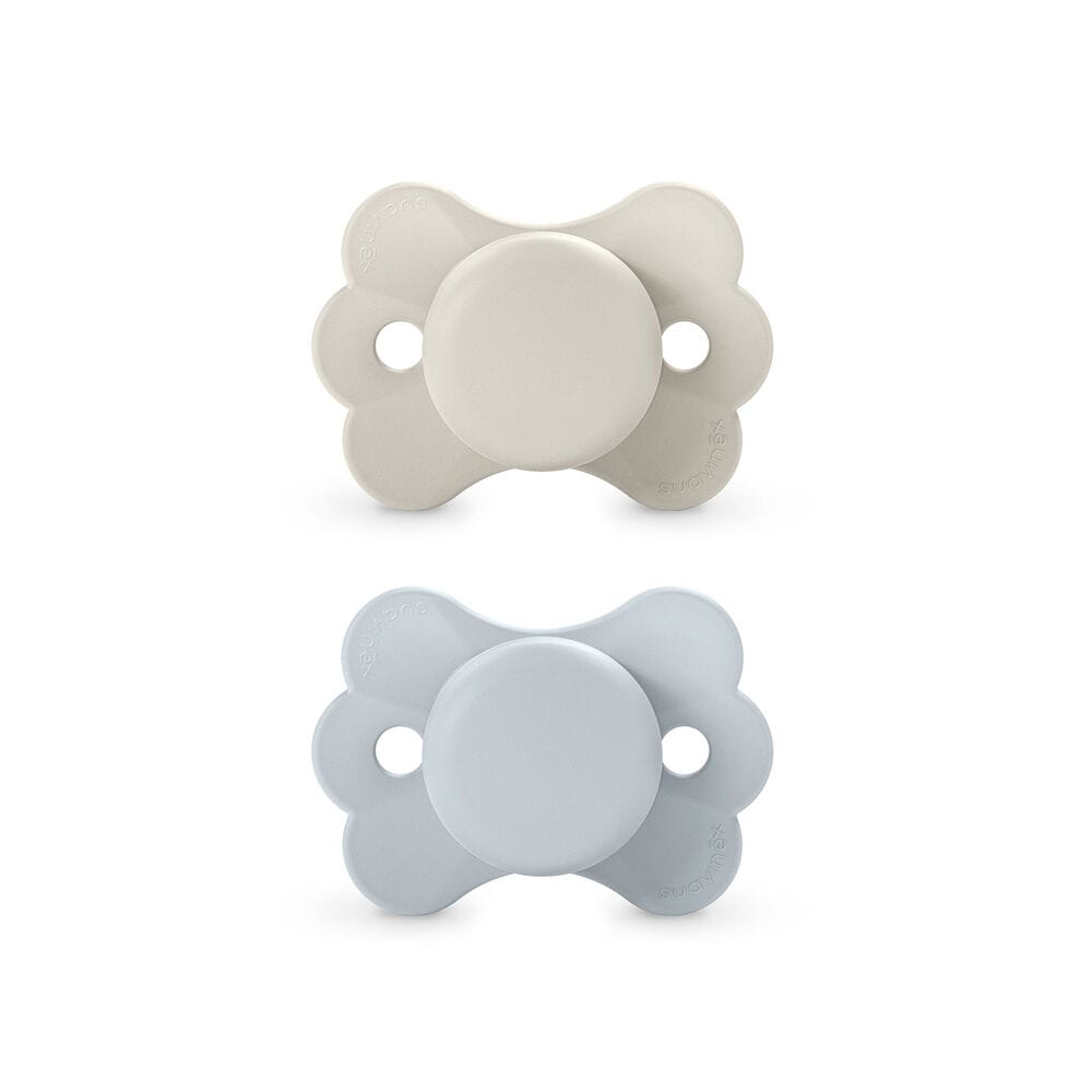 Suavinex Chupete Chupete X2 fisiológico Sx Pro silicona 0 - 6 meses Talla 1 Butterfly beige y azul - Suavinex 309002