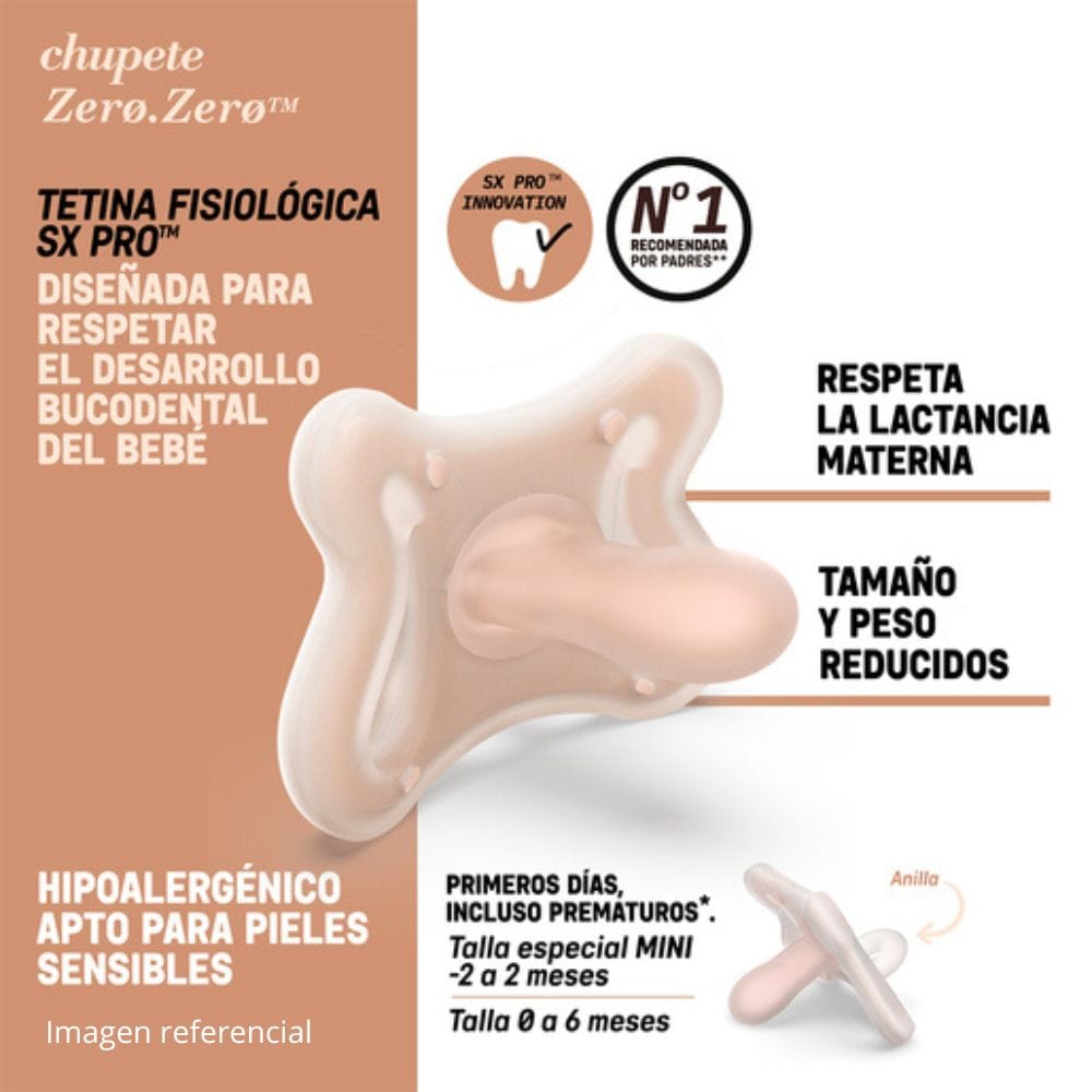 Suavinex Chupete Chupete x2 Zero Zero fisiológico silicona 0 a 6 m Talla 1 - Suavinex 308358