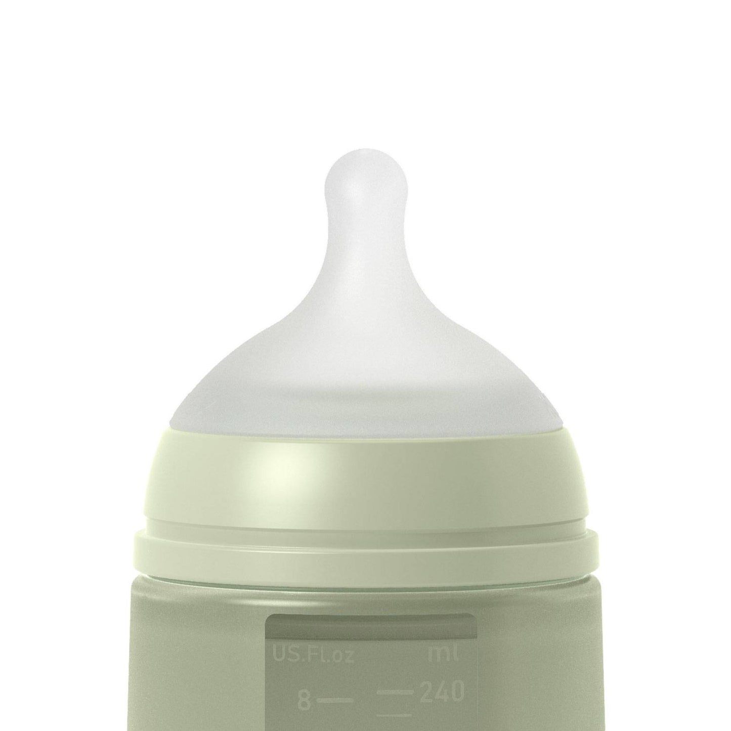 Suavinex Mamadera Mamadera de silicona Anticólico 240 ML Flujo medio Verde 308070