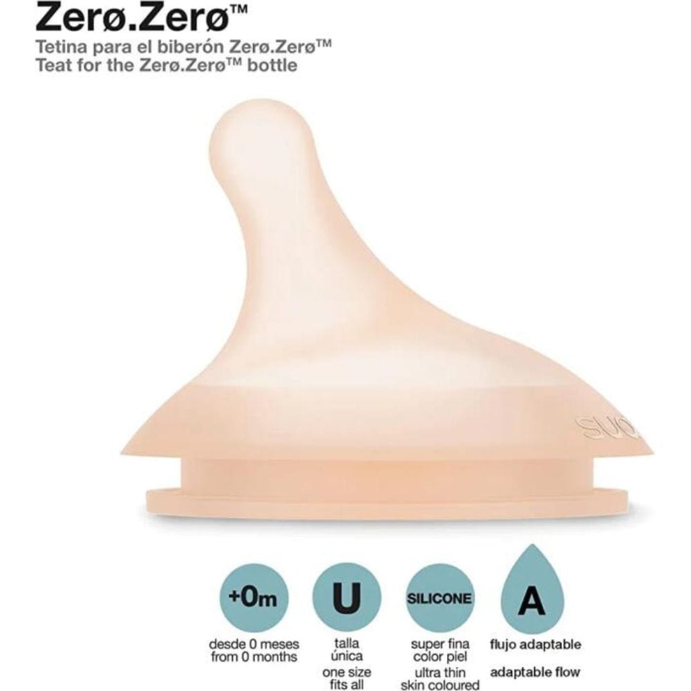 Suavinex Mamadera Pack de 2 Tetinas de silicona para lactancia anticólico Talla A +0 meses - Suavinex 308683