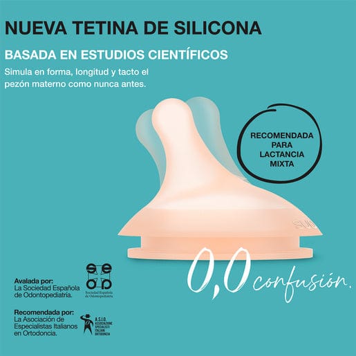 Suavinex Mamadera Pack mamadera zero zero 180 ml flujo Adaptable + tetina de repuesto + bolsa anti cólicos - Suavinex 306422