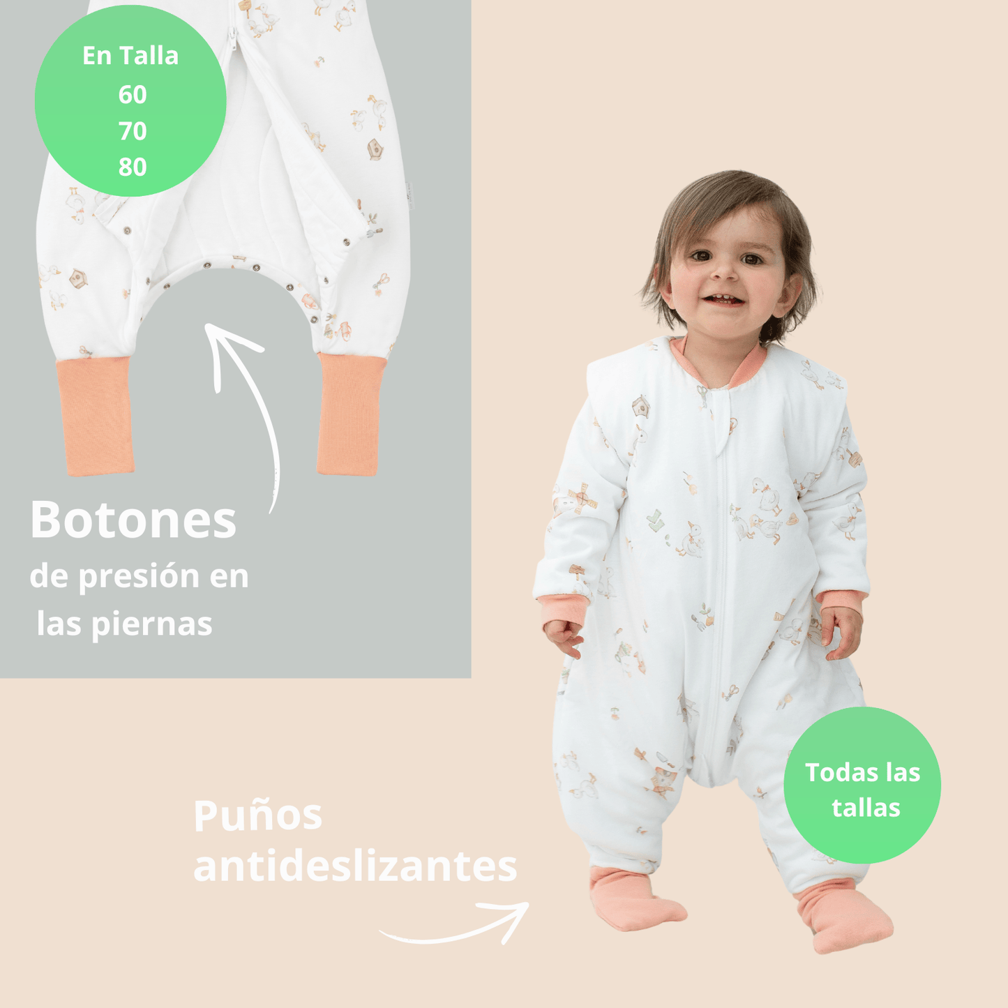 The Dream Bag Sacos de Dormir Saquito de Dormir Farmyard Girl 80 cm TOG 2.5 (18–24 meses) – The Dream Bag DB-FS1-25-2