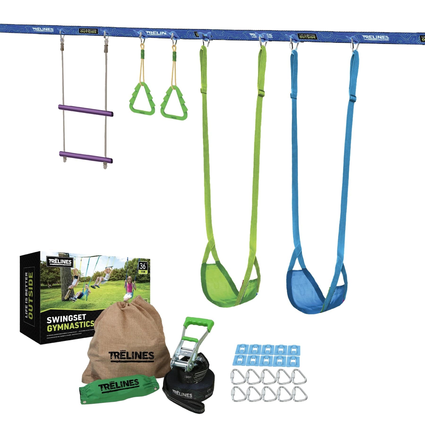 Trelines Juegos de Exterior Set de juego de exterior y patio de Slackline con accesorios - Trelines 847121