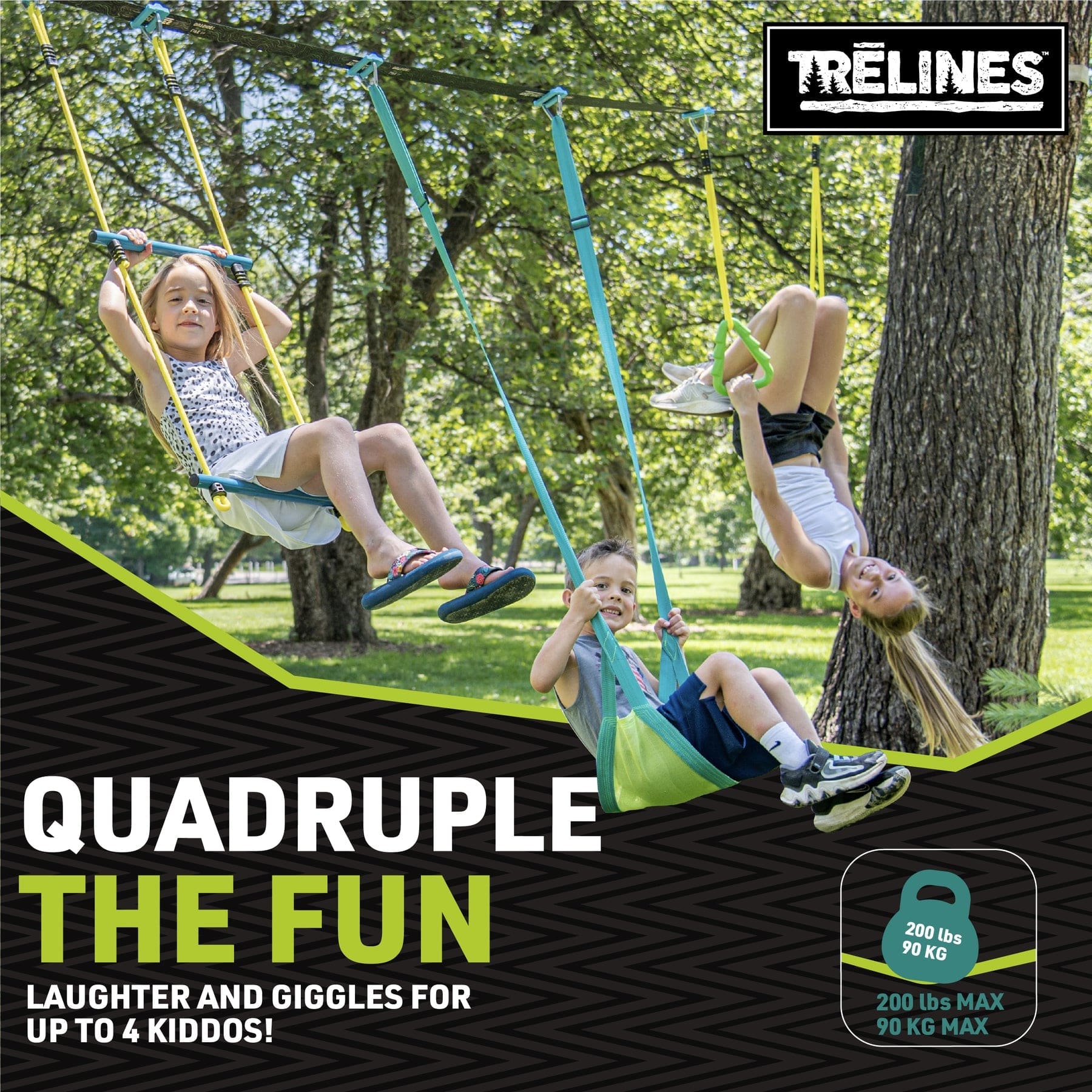 Trelines Juegos de Exterior Set de juego de exterior y patio de Slackline con accesorios - Trelines 847121