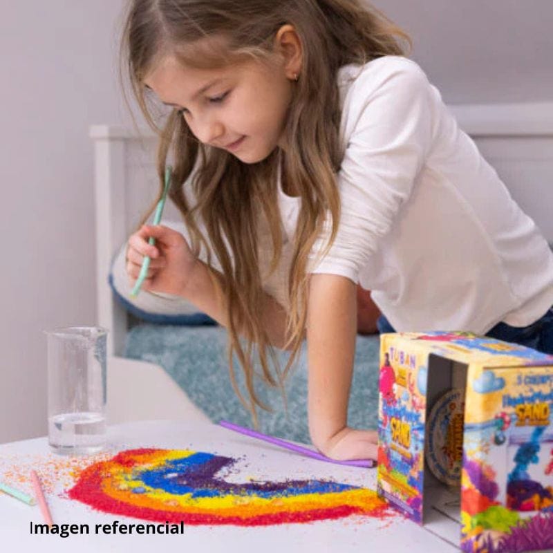 TUBAN Arte / Manualidades Set de arena hidrofóbica 5 colores y acuario - Tuban TU3558