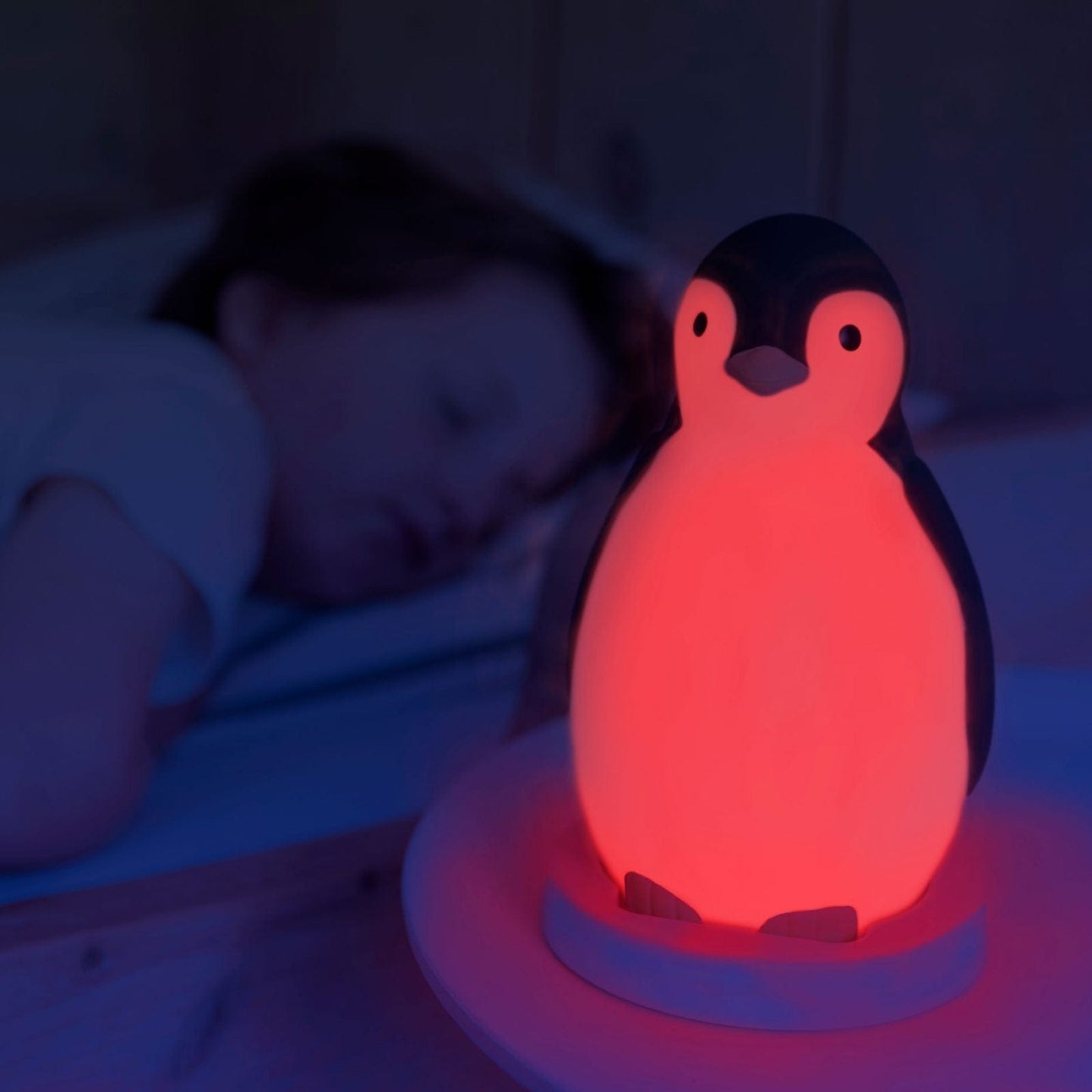 Zazu Luz Nocturna / Espantacuco Luz nocturna con educador de sueño Pam pingüino Rosa- Zazu ZA-PAM-03