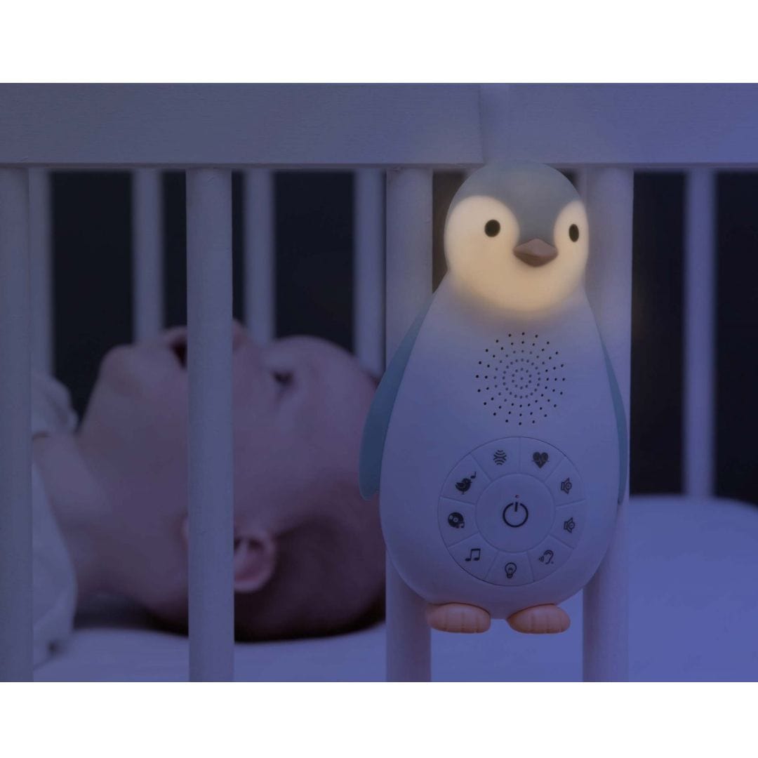 Zazu Maquina de Ruido Blanco Ruido Blanco y luz de noche con sensor de llanto / pingüino zoe gris ZA-ZOE-01
