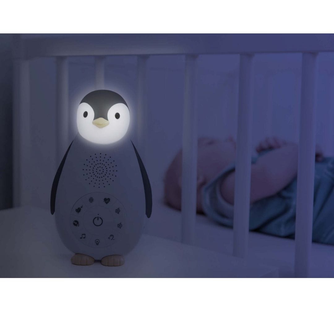 Zazu Maquina de Ruido Blanco Ruido Blanco y luz de noche con sensor de llanto / pingüino zoe gris ZA-ZOE-01