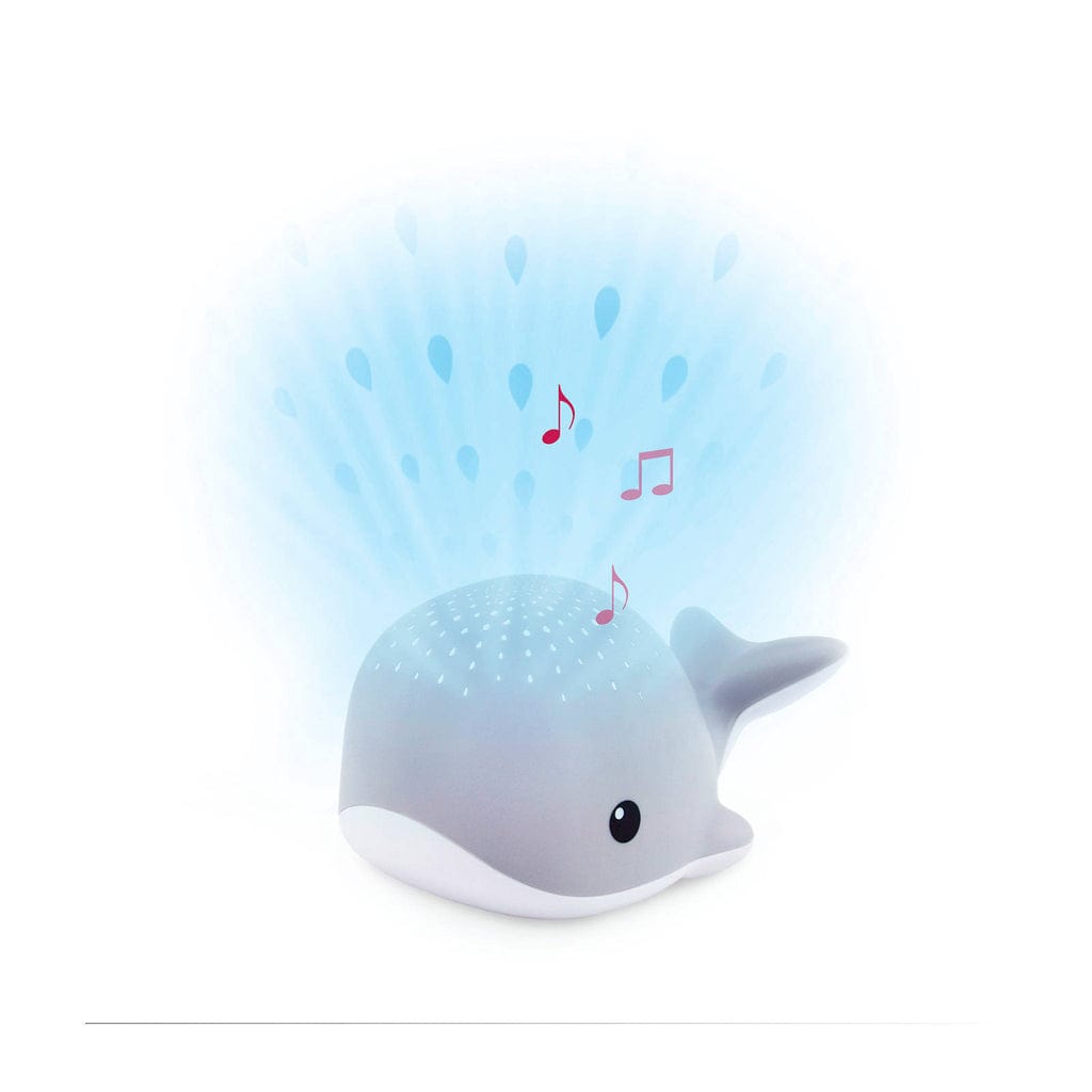 Zazu Peluches con ruido blanco Proyector de Luz Nocturna y Melodías para dormir ballena Wally gris - Zazu ZA-WALLY-01
