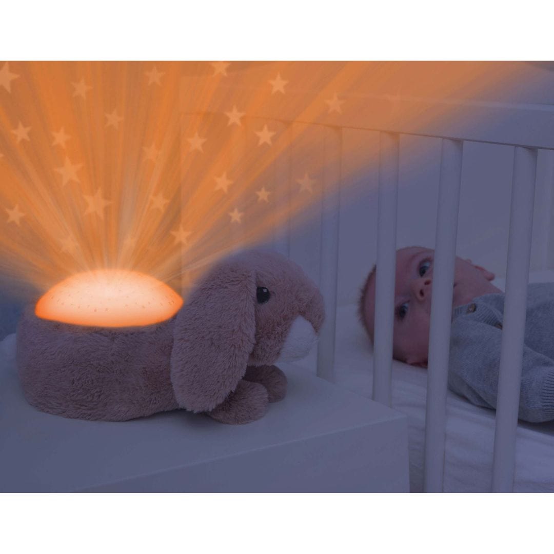 Zazu Peluches con ruido blanco Proyector de luz nocturna y melodías para dormir conejo ruby - Zazu ZA-RUBY-01
