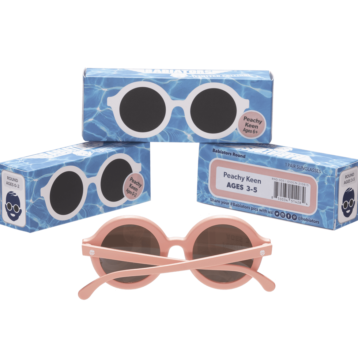 Babiators Accesorios Anteojos de sol key 3 a 5 años Peachy Keen RND-005