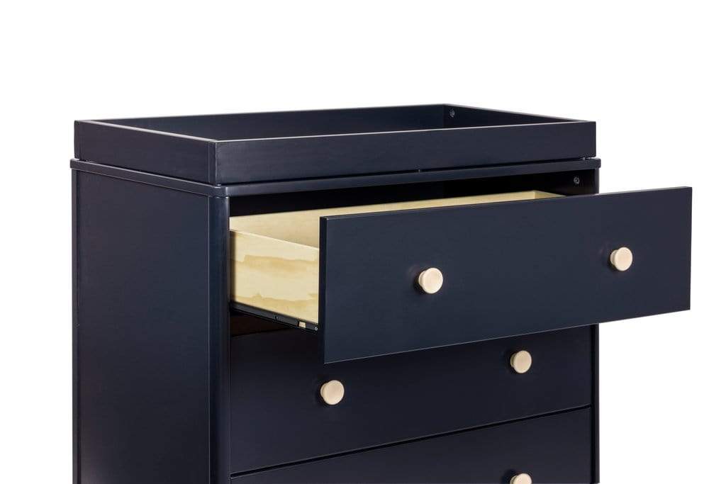 Babyletto mudadores Cómoda Mudador Lolly con 3 cajones y bandeja removible Babyletto Navy/Natural M9023VNX