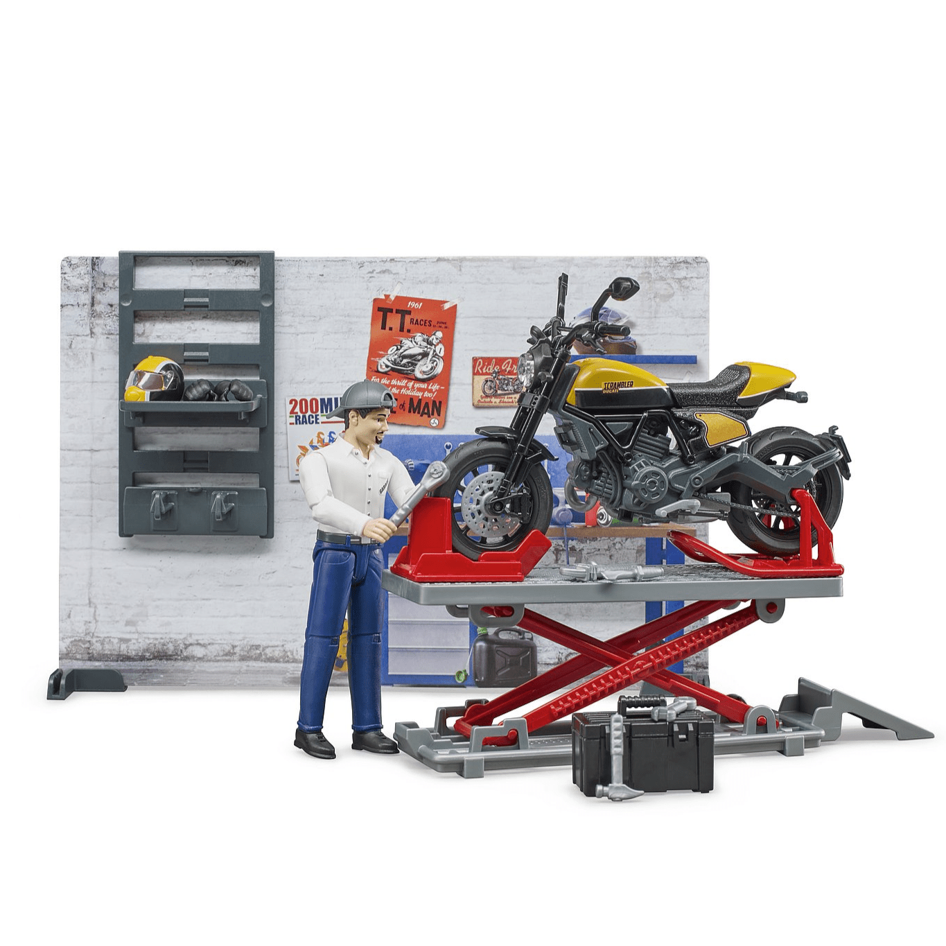 BRUDER Figuras de colección Taller mecánico de motocicletas Bworld - BRUDER BRU62102