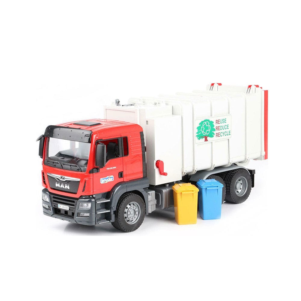 BRUDER Transportes Camion basura MAN TGS con carga lateral - Escala 1:16- BRUDER BRU03761
