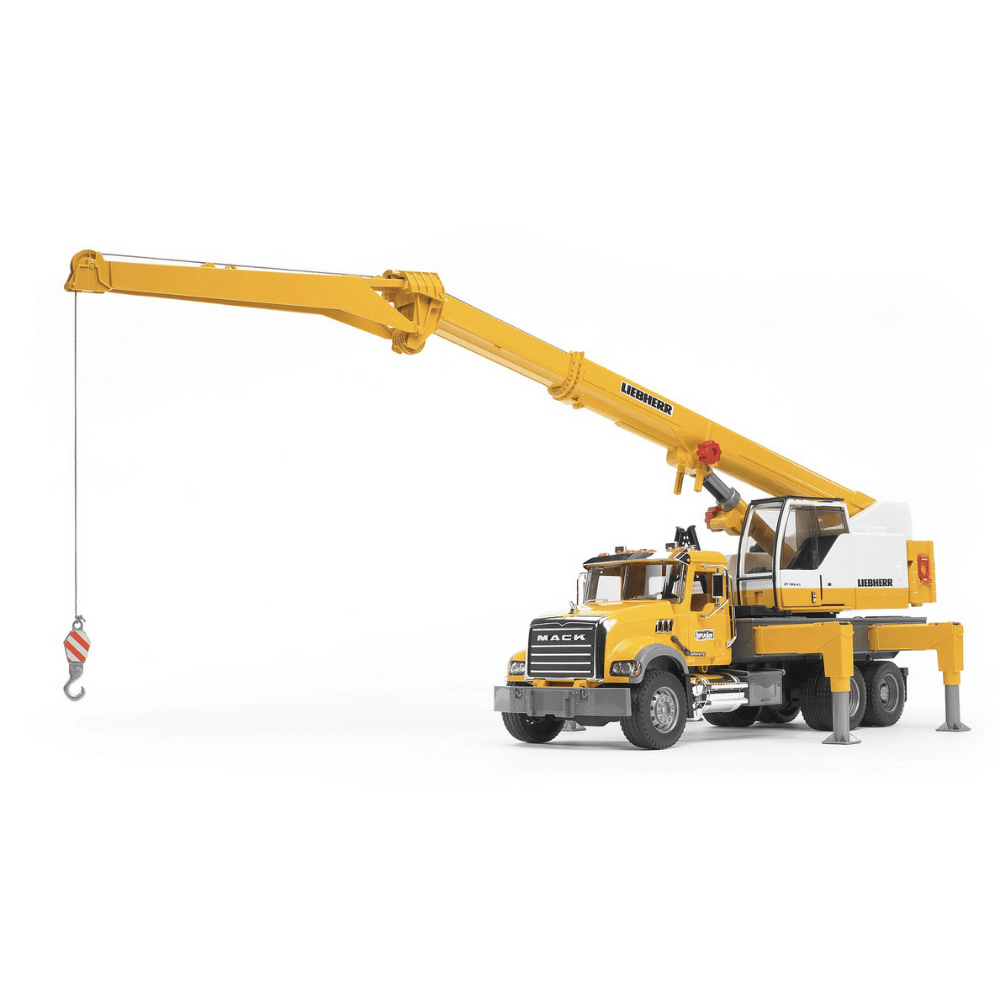 BRUDER Transportes Grúa telescópica sobre camión MACK Granite Liebher 02818- Escala 1:16- BRUDER BRU02818