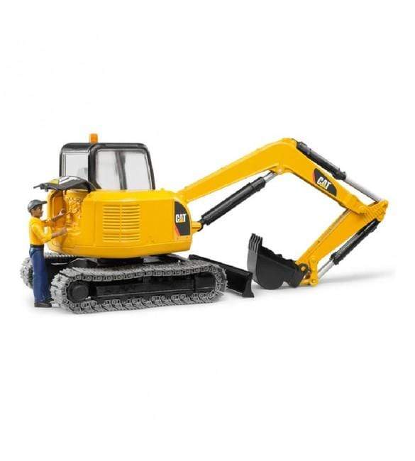 BRUDER Transportes Miniexcavadora CAT + 1 trabajador 02466 BRU02466
