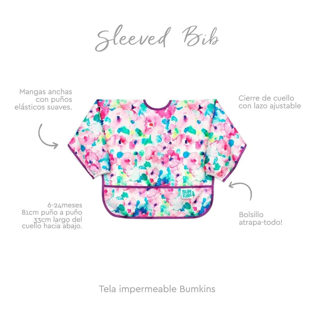 BUMKINS Alimentación y Lactancia Babero manga larga Watercolor BKSUKB32