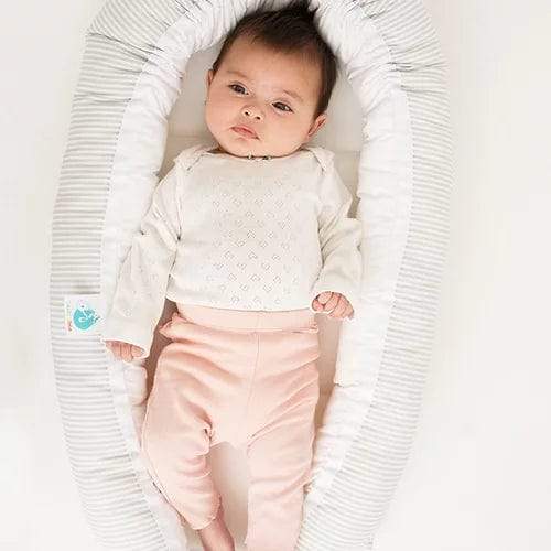 CAPULLO BEBE Capullos Capullo Lino Natural Color Gris Líneas CAPULLO-G-LINEAS