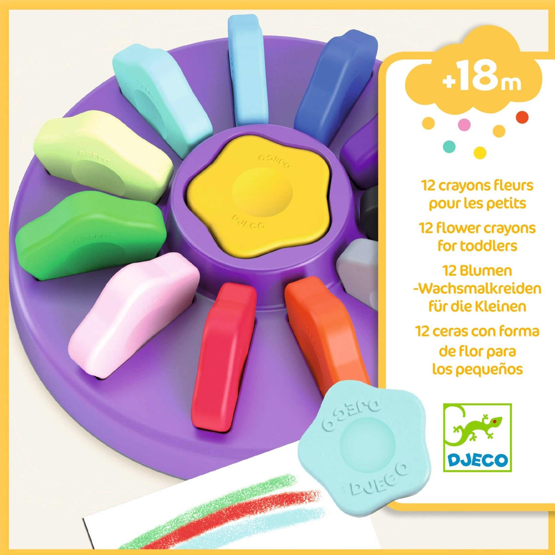 Design By Djeco Arte y Manualidades 12 Crayones de Flores DJ09005