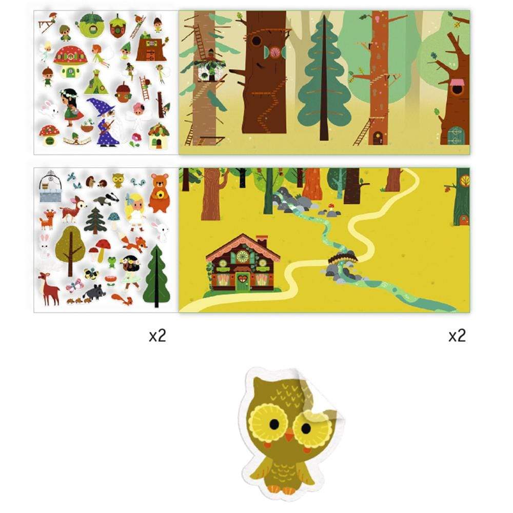 Design By Djeco Arte y Manualidades +4 Historias con Stickers - El Bosque Mágico DJ08956
