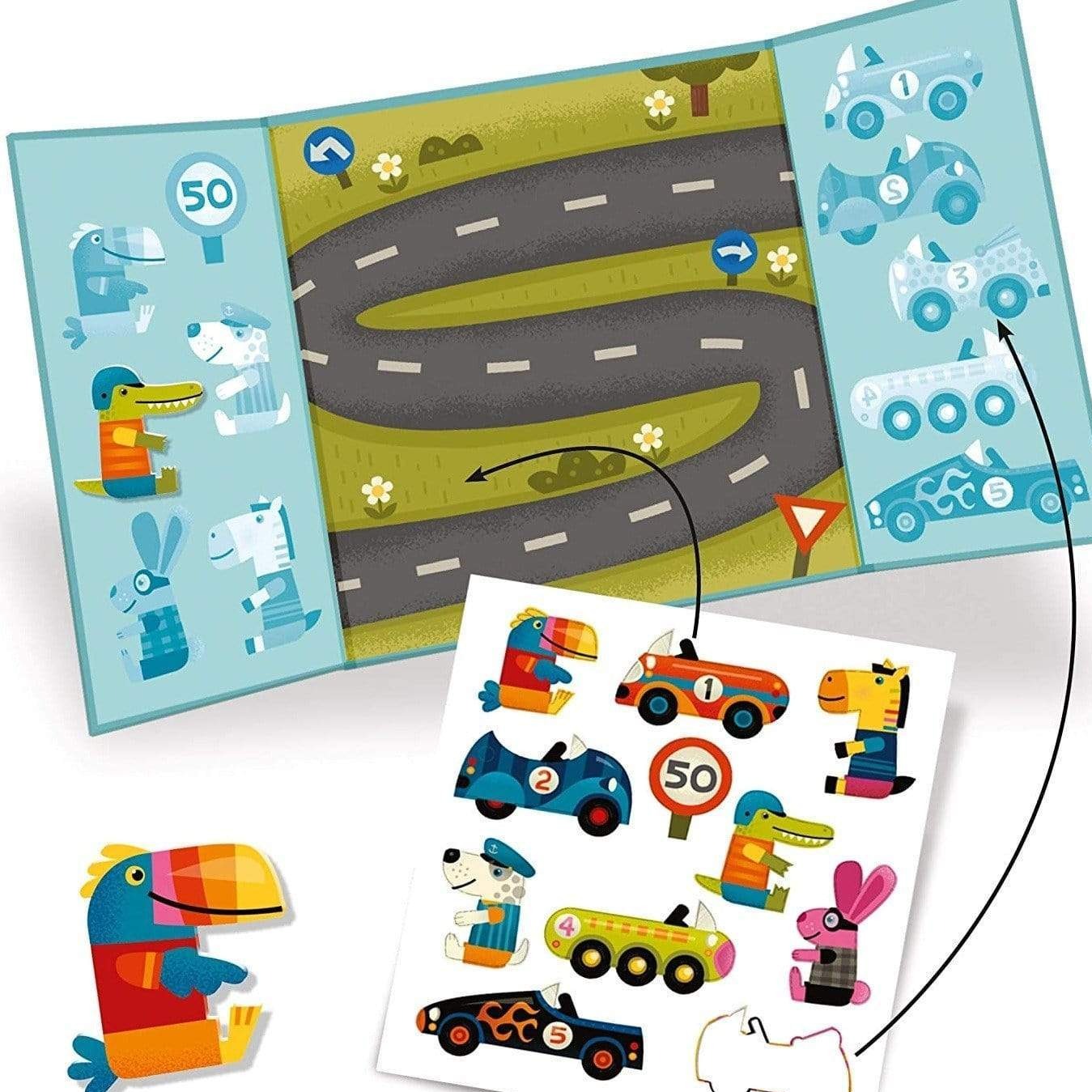 Design By Djeco Arte y Manualidades Crea coches con pegatinas DJ09073