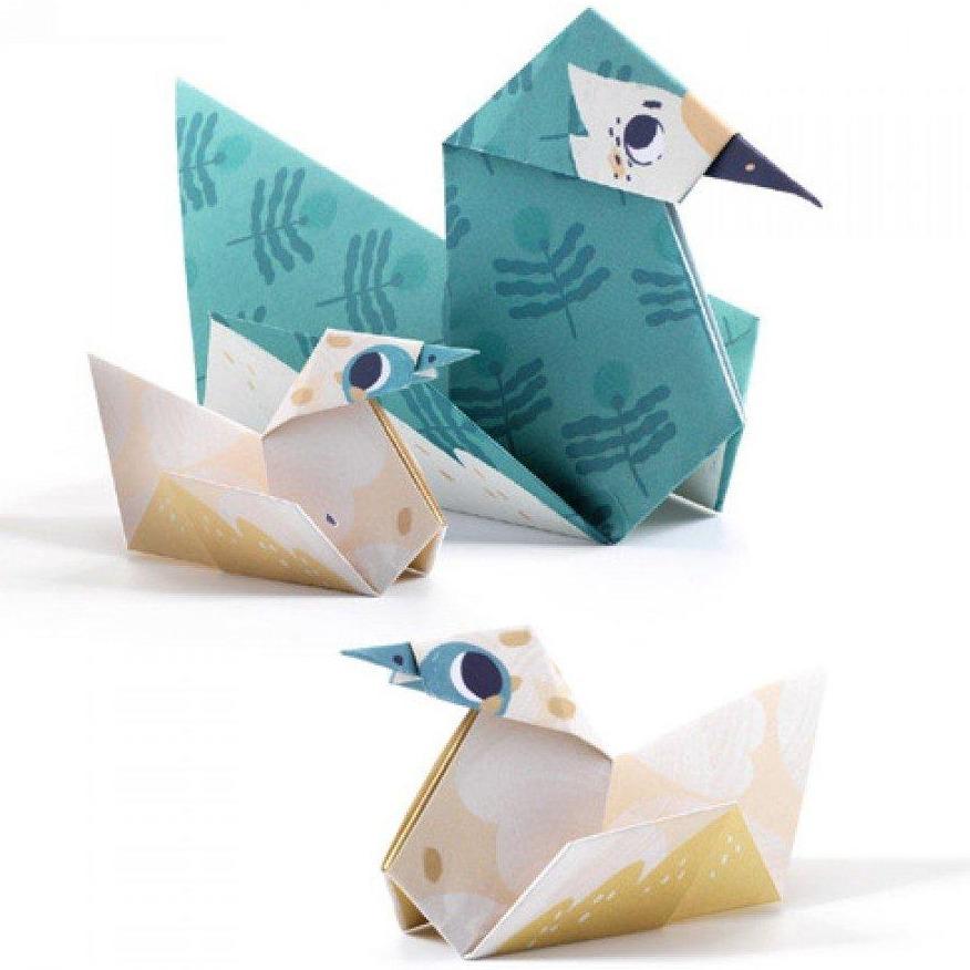 Design By Djeco Arte y Manualidades Crea con Papeles - Origami Familia Animal DJ08759