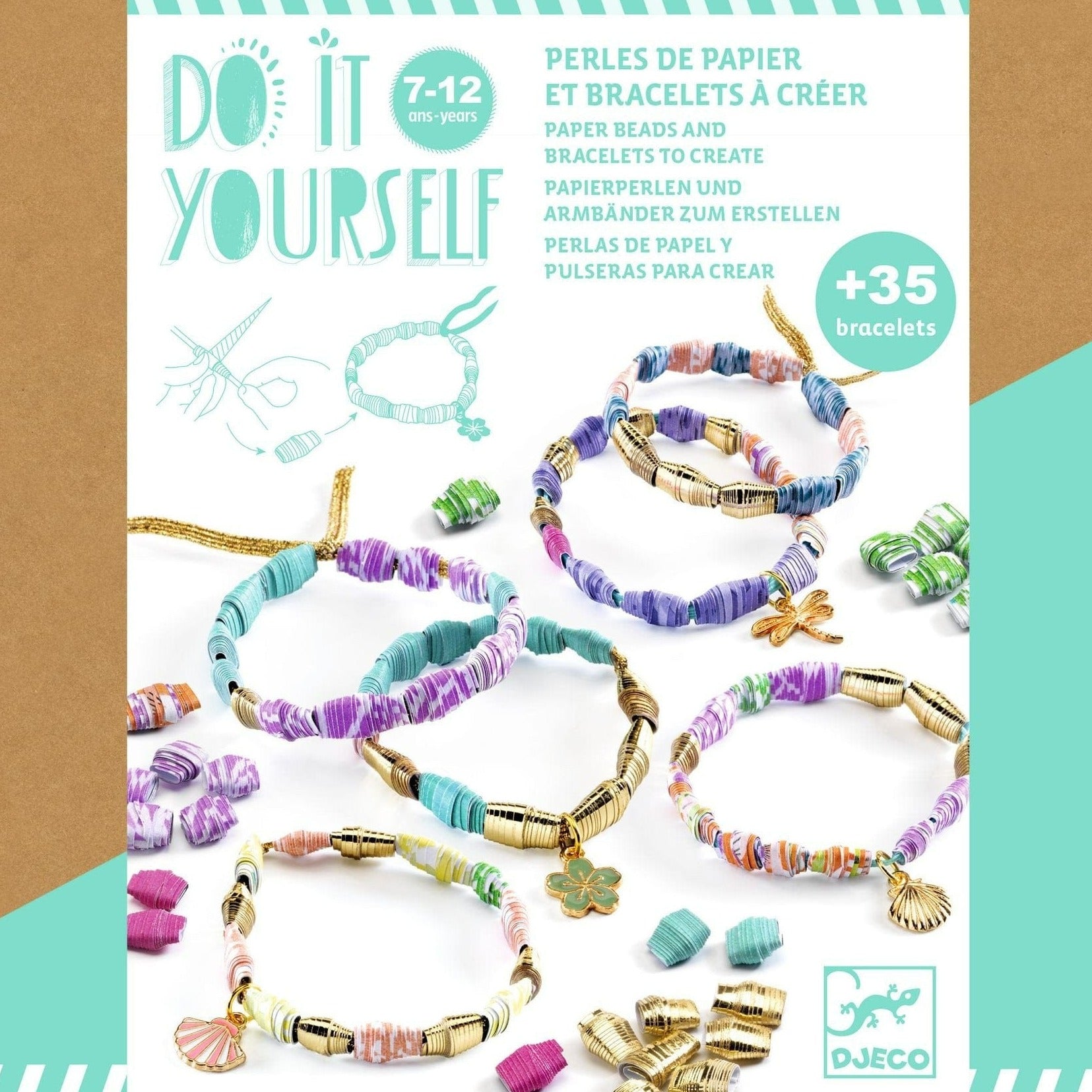 Design By Djeco Arte y Manualidades Hazlo Tú Mismo - Pulseras Elegantes y Doradas DJ07972