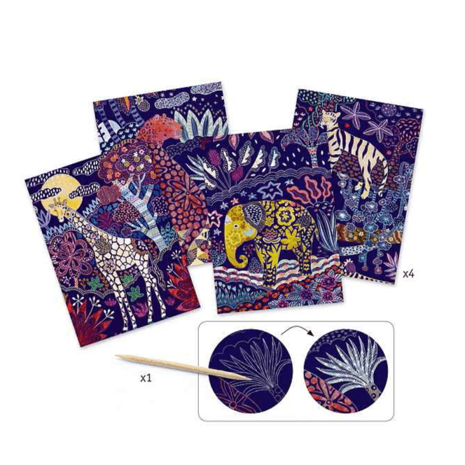 Design By Djeco Arte y Manualidades Láminas para Raspar Naturaleza Exuberante DJ09728