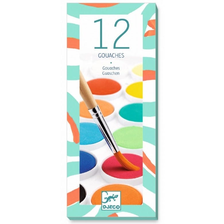 Design By Djeco Arte y Manualidades Paleta De Acuarelas 12 Colores DJ08803