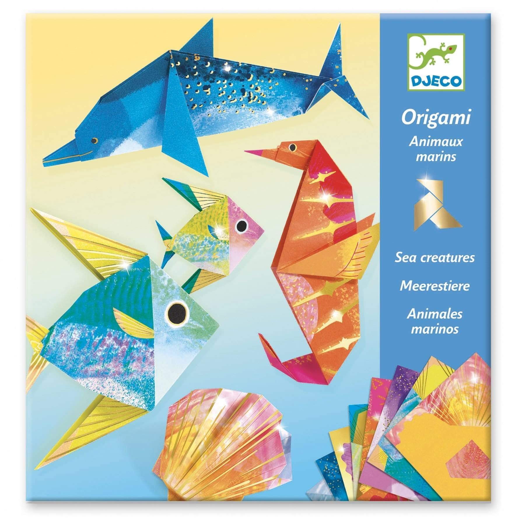 Design By Djeco Arte y Manualidades Set de Origami Animales Marinos DJ08755