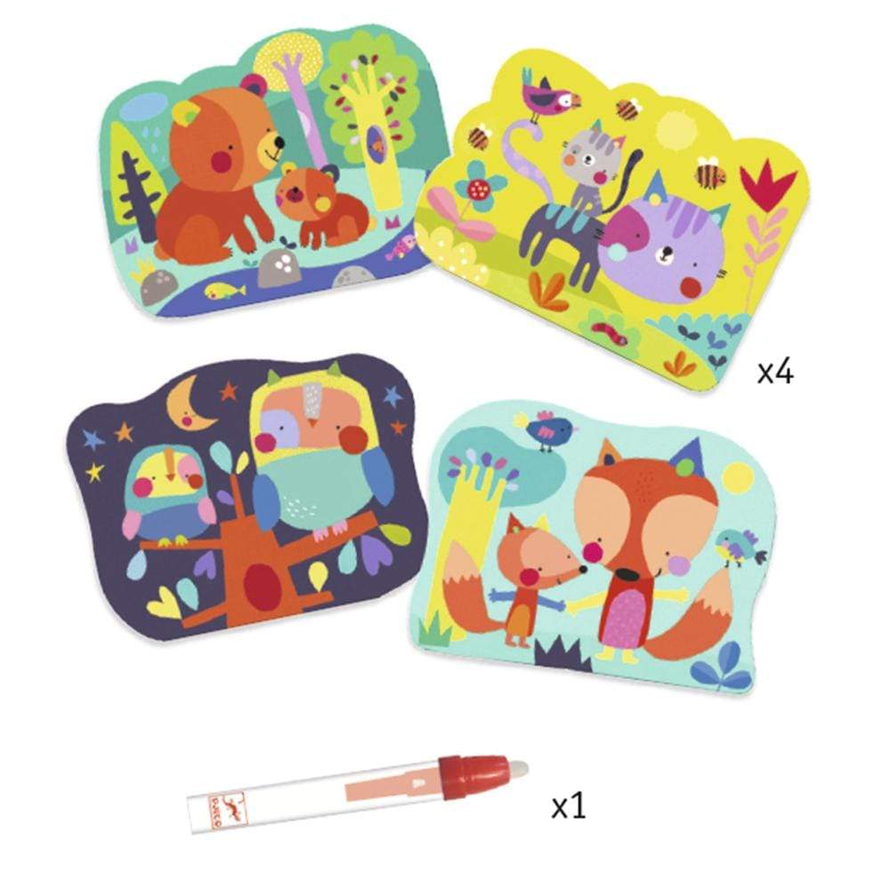 Design By Djeco Arte y Manualidades Set de Pintura Mágica - Escondidos en el Bosque DJ09064