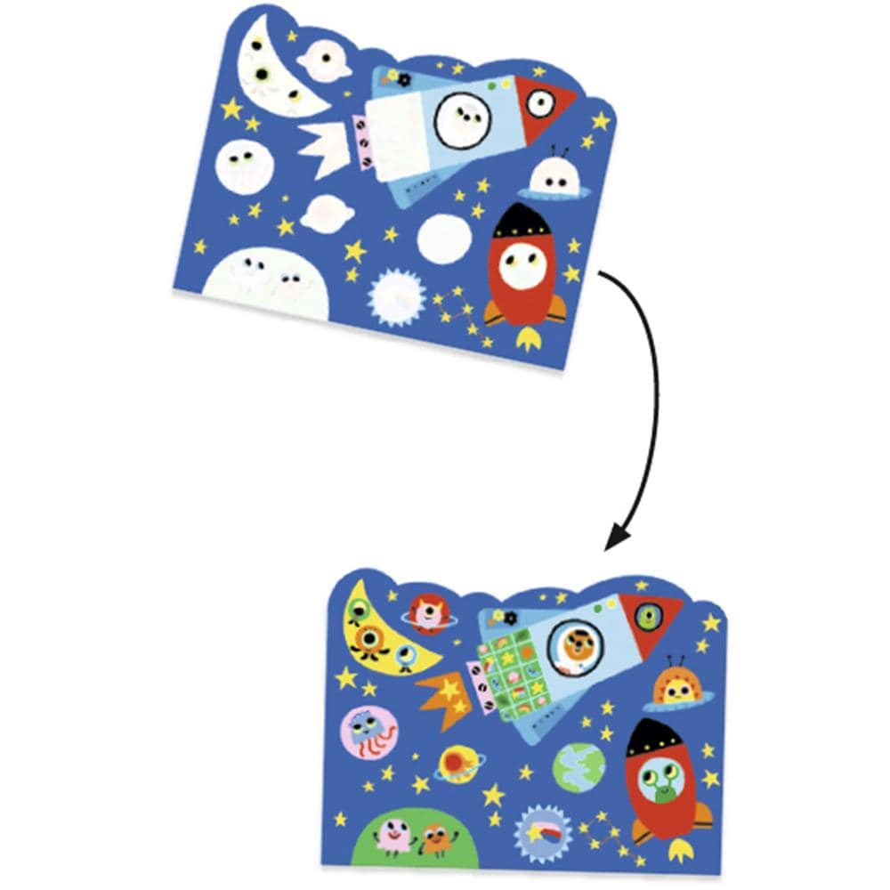 Design By Djeco Arte y Manualidades Set de Pintura Mágica -  Escondidos en el Cielo DJ09061