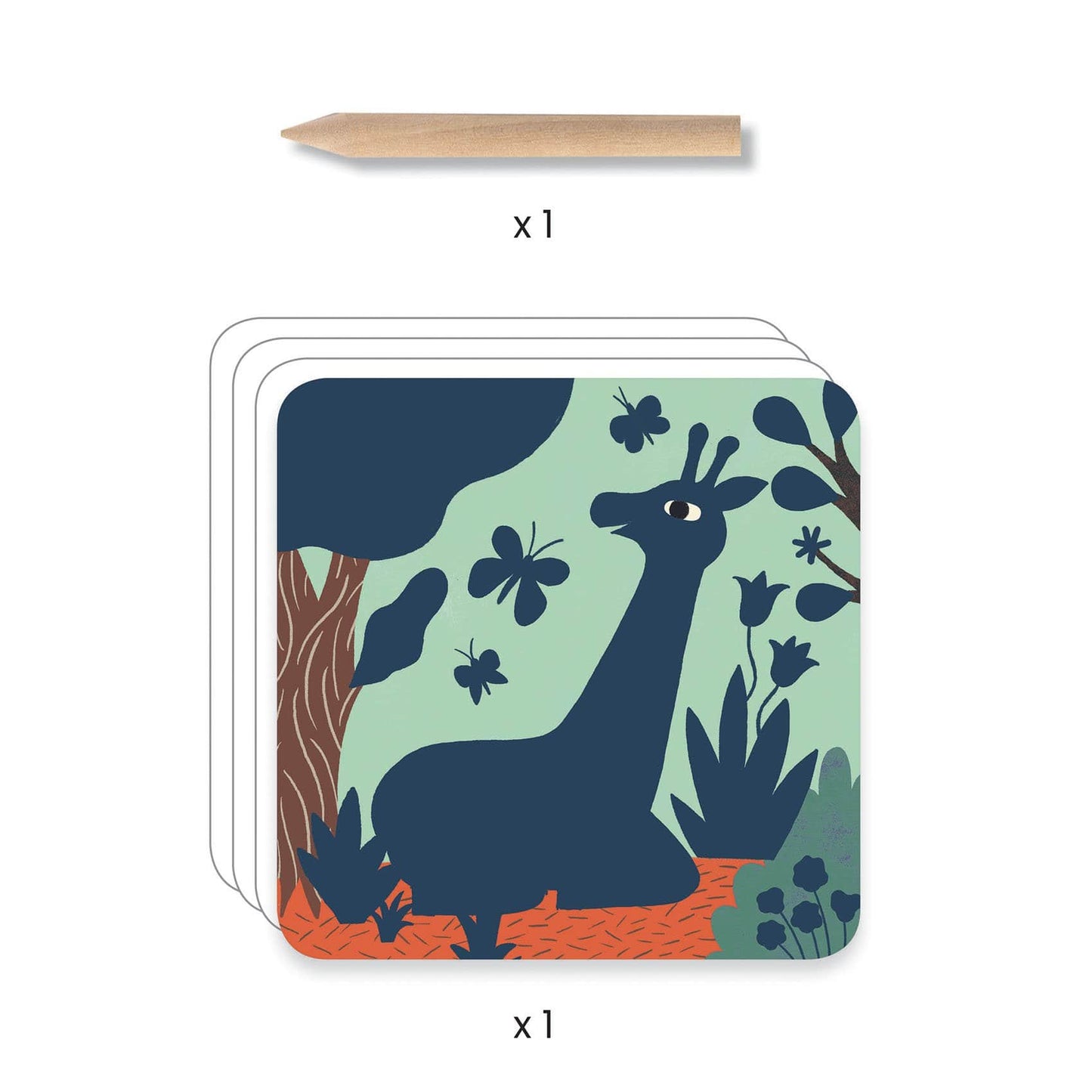 Design By Djeco Arte y Manualidades Tarjetas para rascar Grandes Animales DJ09095