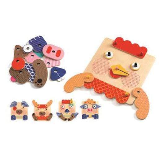 DJECO Destreza y Habilidades Juego de Madera Educativo Crear Caras - Djeco DJ01676