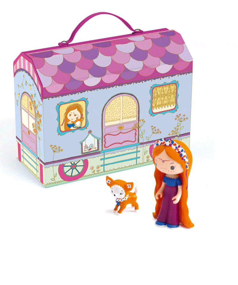 DJECO Figuras de colección Figura y casa Coleccionable Bluchka & Indie house Tinyly DJ06952