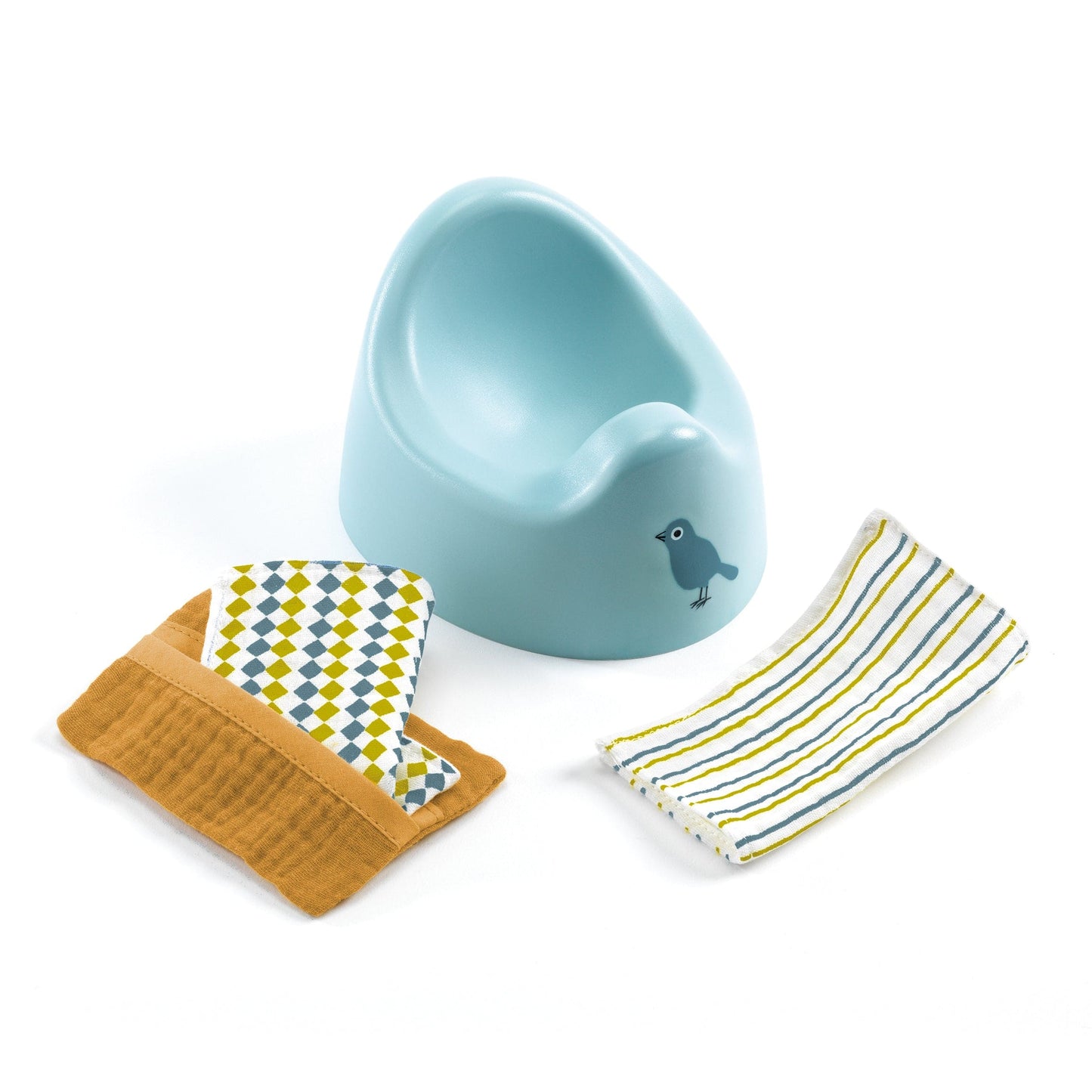 DJECO Juegos de roles Kit de Pelela y toallitas para tus muñecas Pomea DJ07853