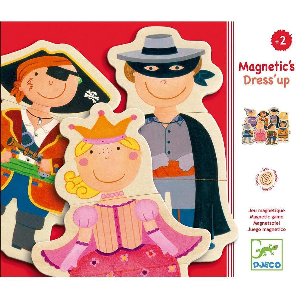 DJECO Juegos Magnéticos +2 Juego Madera Magnético Dress Up DJ03112