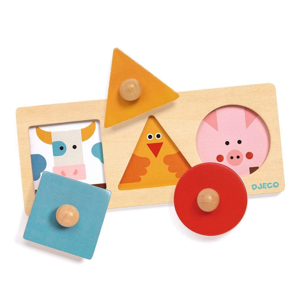 DJECO Puzzles y encajes +1 Puzzle de Madera Forma Basic DJ06200