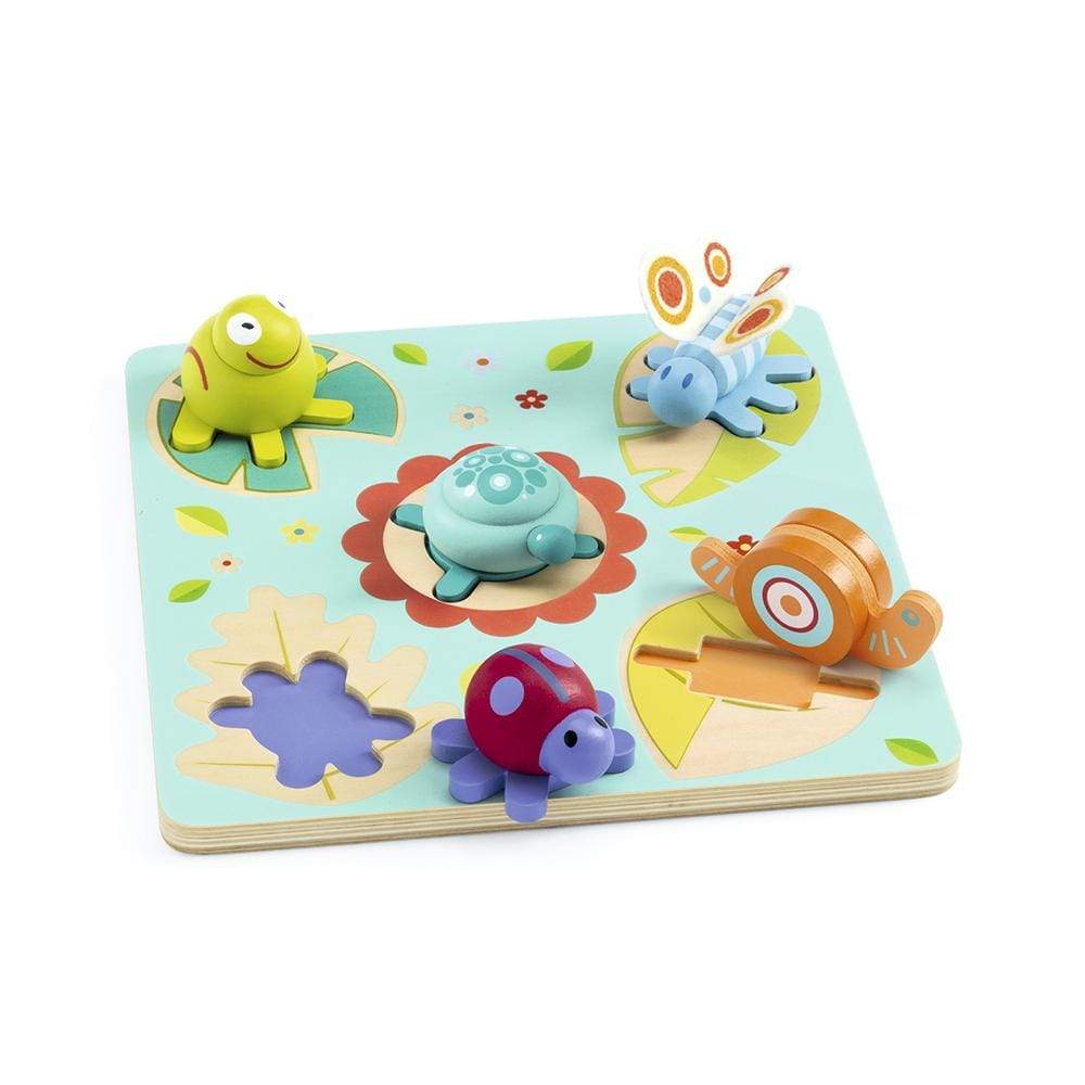 DJECO Puzzles y encajes +1 Puzzle Madera Relieve Lilo DJ01031