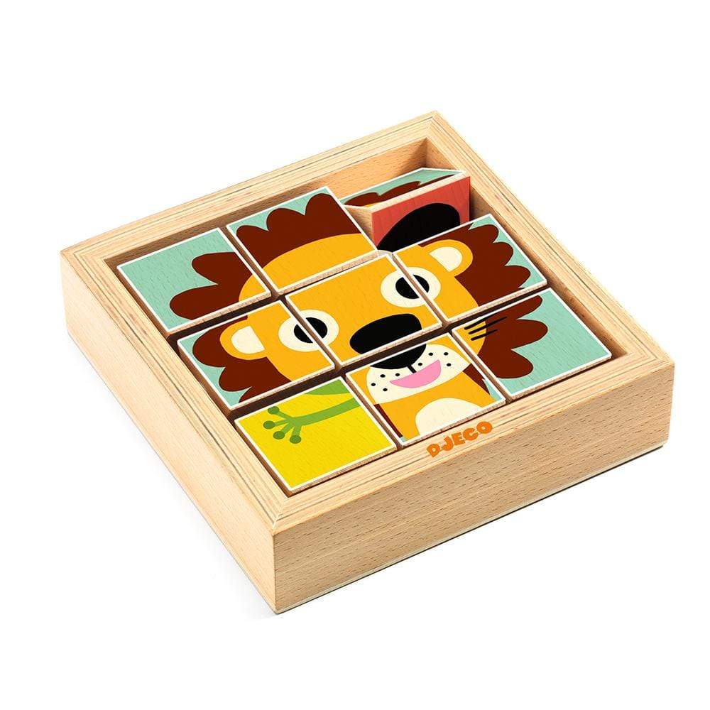 DJECO Puzzles y encajes +2 Puzzle Madera Tournanimo DJ01953