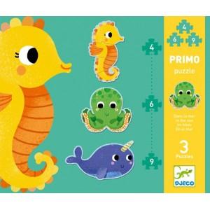 DJECO Puzzles y encajes +2 Puzzles Progresivos en el Mar - Djeco DJ07144