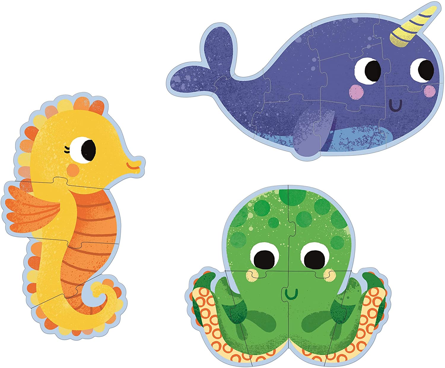 DJECO Puzzles y encajes +2 Puzzles Progresivos en el Mar - Djeco DJ07144