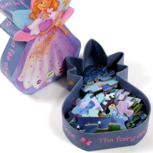 DJECO Puzzles y encajes +3 Puzzle Hada y el Unicornio 36 piezas DJ07225