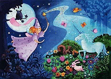 DJECO Puzzles y encajes +3 Puzzle Hada y el Unicornio 36 piezas DJ07225