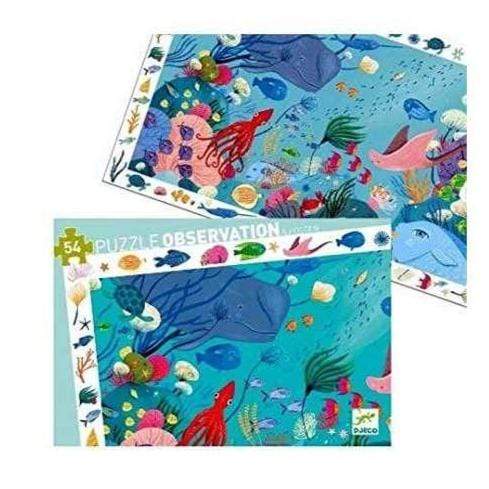 DJECO Puzzles y encajes +3 Puzzle Observación Acuático 54 piezas DJ07562