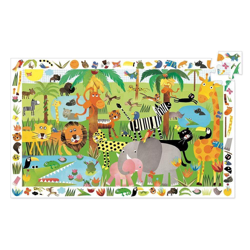 DJECO Puzzles y encajes +3 Puzzle Observación Jungla 35 piezas DJ07590