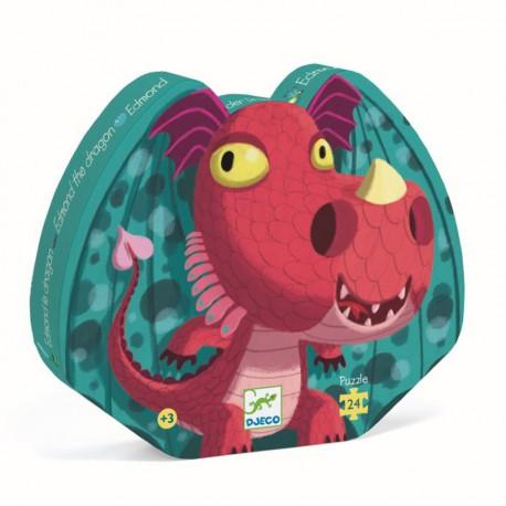 DJECO Puzzles y encajes +3 Puzzle Silueta Edmond el Dragon 24 Piezas DJ07214