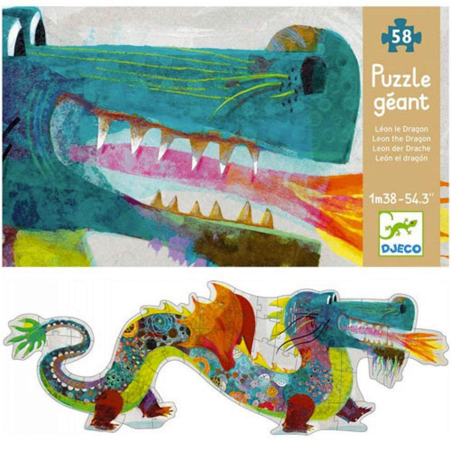 DJECO Puzzles y encajes +5 Puzzle Gigante León el Dragón DJ07170