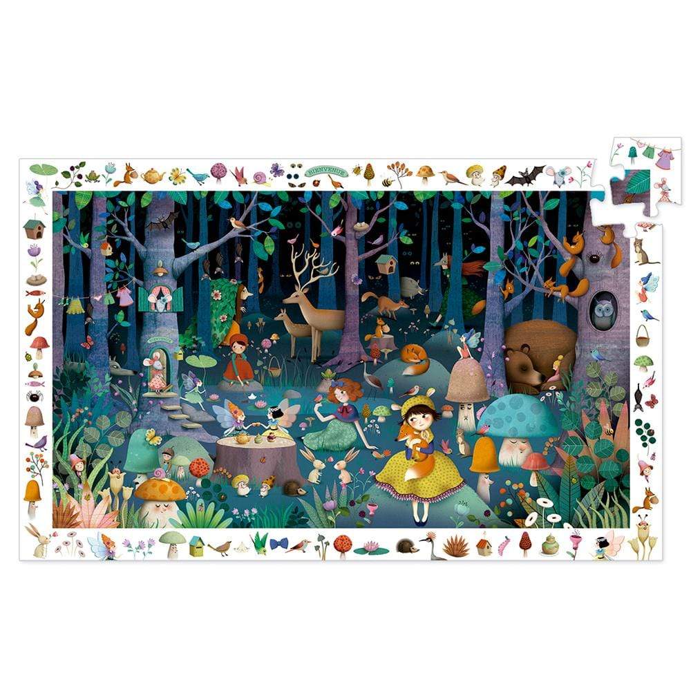DJECO Puzzles y encajes +5 Puzzle Observación Bosque Encantado 100 piezas DJ07504
